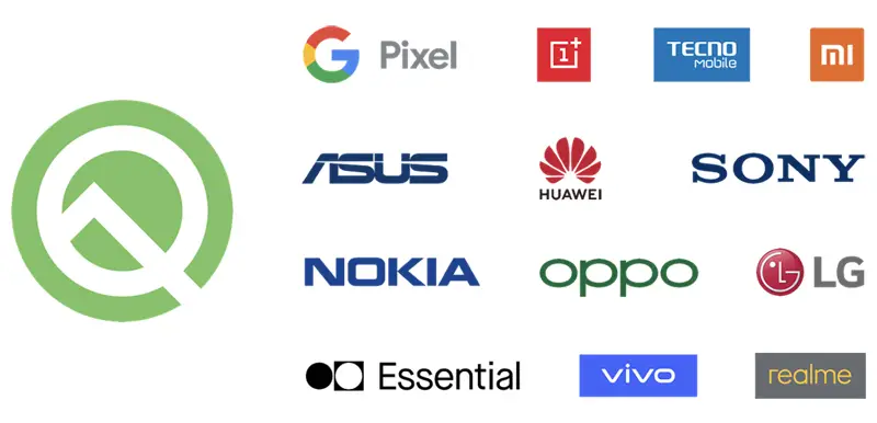 Android Q beta device and partner lists