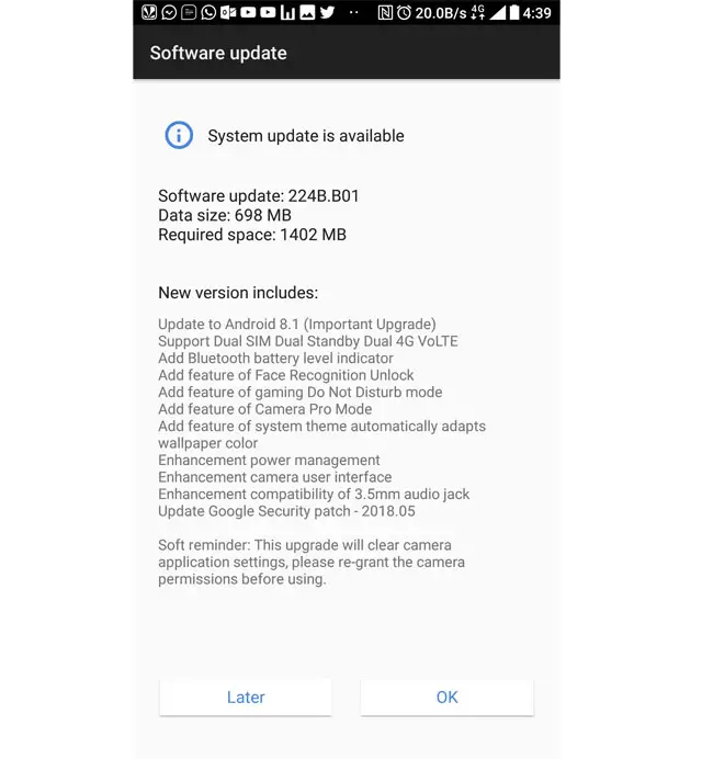 Android 8.1 oreo Update For Nokia 7 (2017) 