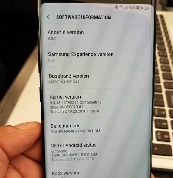 Samsung Note 8 Android Oreo Soak Test