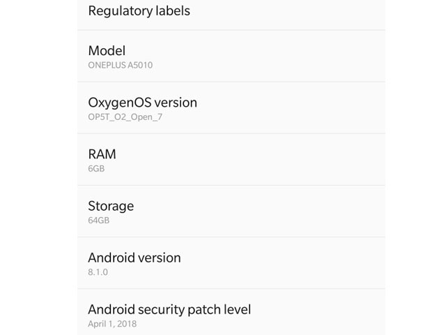 OnePlus 5T OxygenOS Open Beta 7 Update