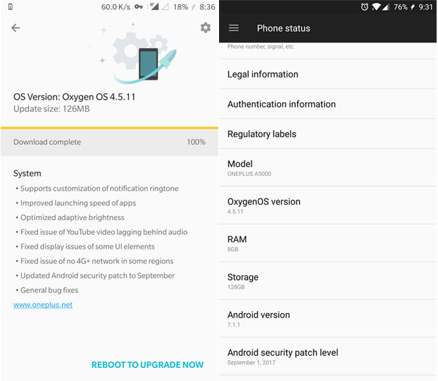 OxygenOS 4.5.11 For OnePlus 5