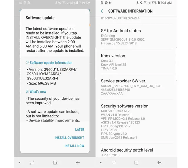 S9 and S9 Plus Unlocked Update USA