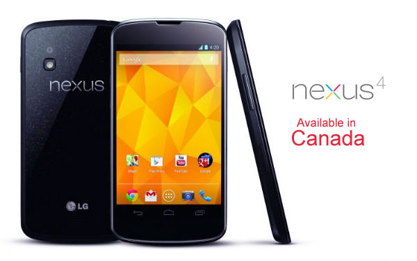 Google Nexus 4 in Canada