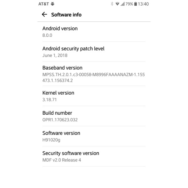 LG V20 on AT&T Getting Oreo Update