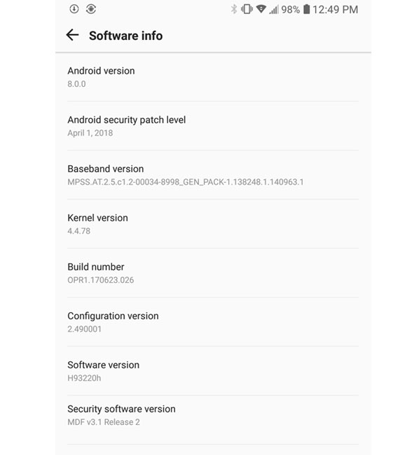 T-Mobile LG V30 Android 8.0 Oreo Update via OTA
