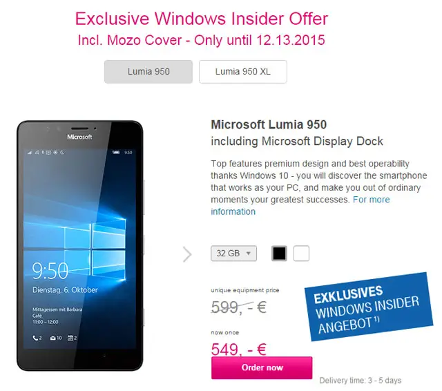 Microsoft Lumia 950 Offer Image