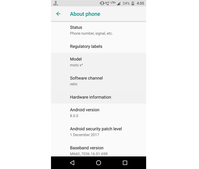 Moto X4 Android Oreo Upgrade