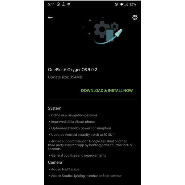 OnePlus 6 OxygenOS 9.0.2 Update