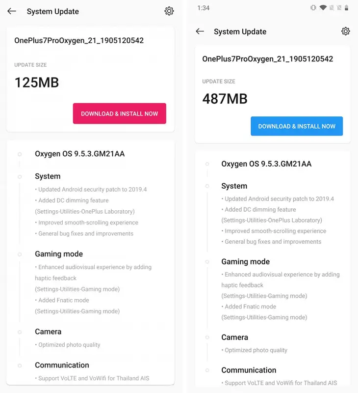 OnePlus 7 Pro first software update