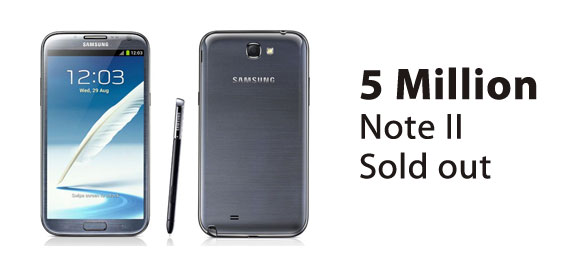 Samsung Galaxy Note II achieves its milestone at the sales point of 5 million units in just two months