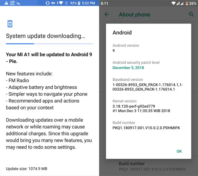 Xiaomi Mi A1 Android Pie Stable Update Released