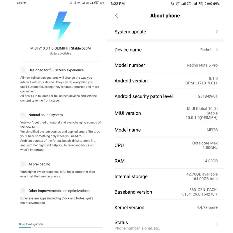 MIUI 10 Stable Update For Redmi Note 5 Pro